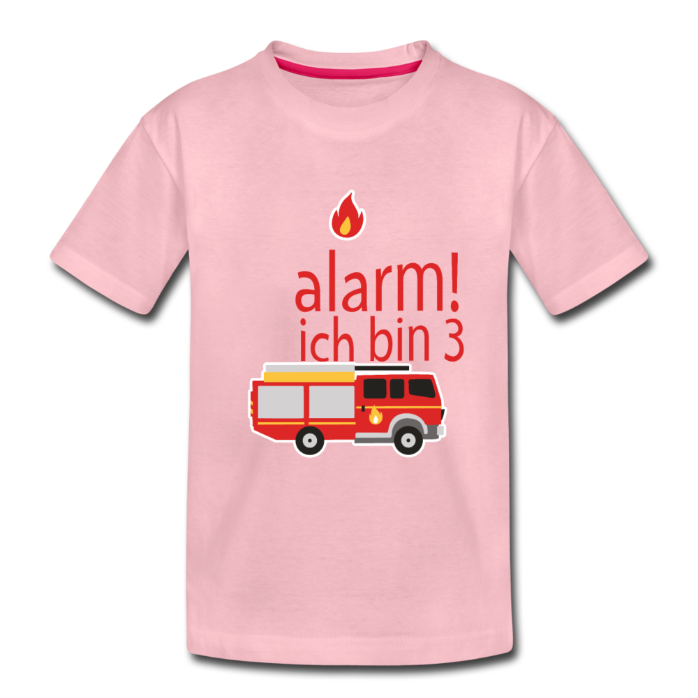 Kinder Premium T-Shirt 3.Geburtstag Feuerwehr - Hellrosa