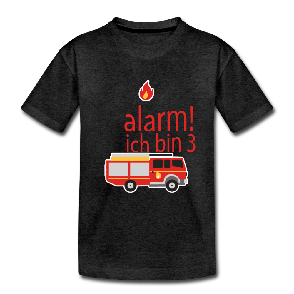 Kinder Premium T-Shirt 3.Geburtstag Feuerwehr - Anthrazit