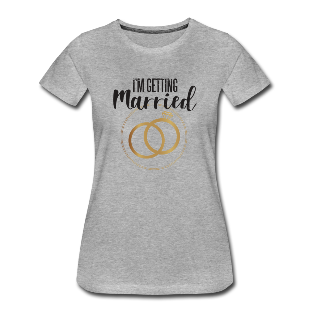 Damen Frauen Premium T-Shirt T-Shirt I´m getting Married - Hochzeit - Grau meliert