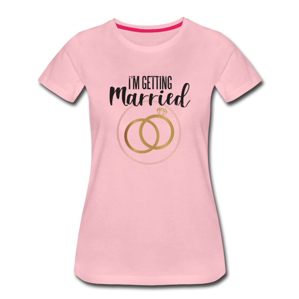 Damen Frauen Premium T-Shirt T-Shirt I´m getting Married - Hochzeit - Hellrosa