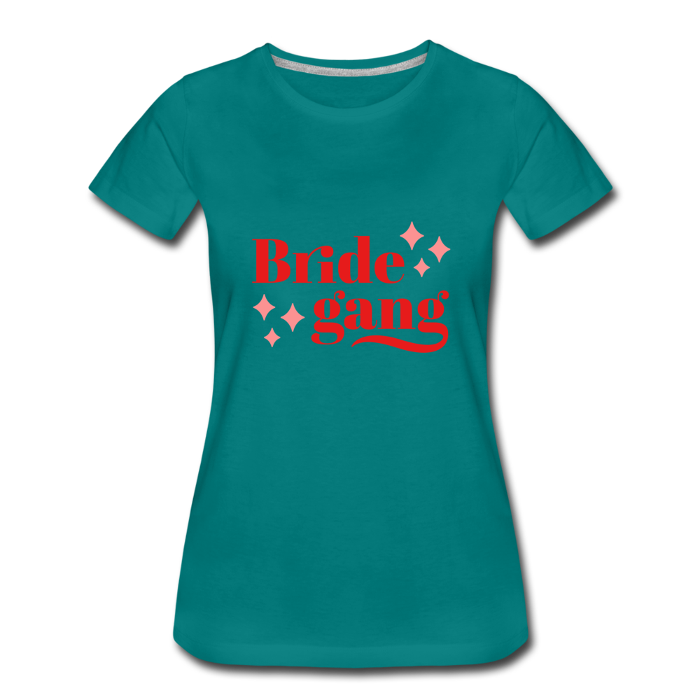 Damen - Frauen Premium T-Shirt Bride gang - Hochzeit - Divablau