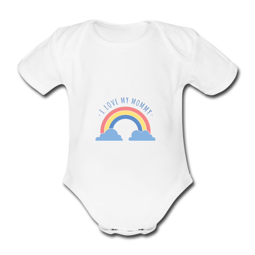 Baby Bio-Kurzarm-Body I love my Mommy - Mama - Weiß