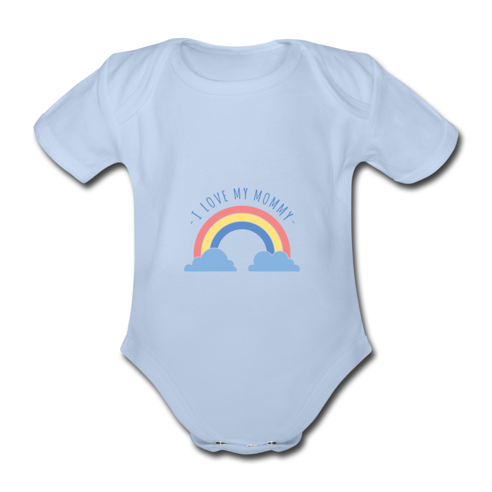 Baby Bio-Kurzarm-Body I love my Mommy - Mama - Sky