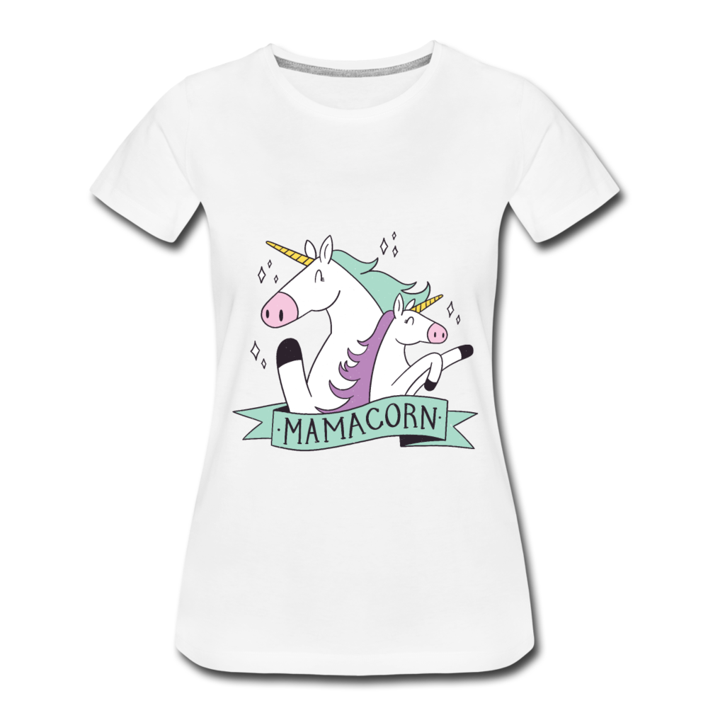 Damen - Frauen Premium T-Shirt Mamacorn - Einhorn - Weiß