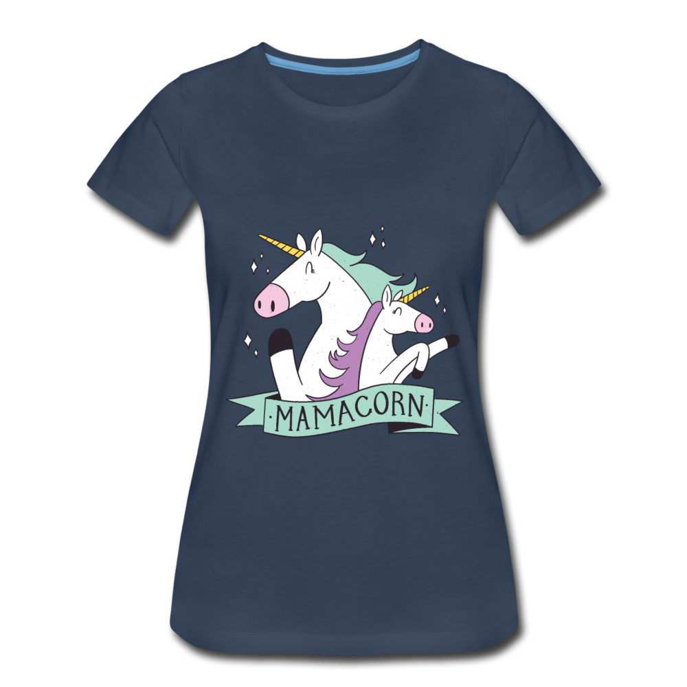 Damen - Frauen Premium T-Shirt Mamacorn - Einhorn - Navy