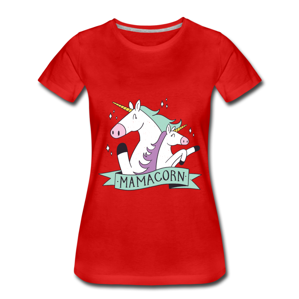 Damen - Frauen Premium T-Shirt Mamacorn - Einhorn - Rot