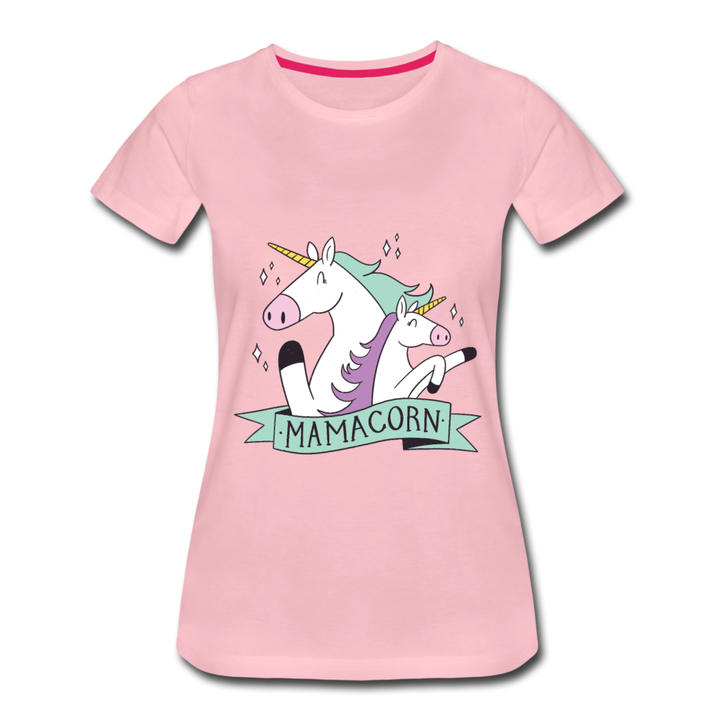 Damen - Frauen Premium T-Shirt Mamacorn - Einhorn - Hellrosa