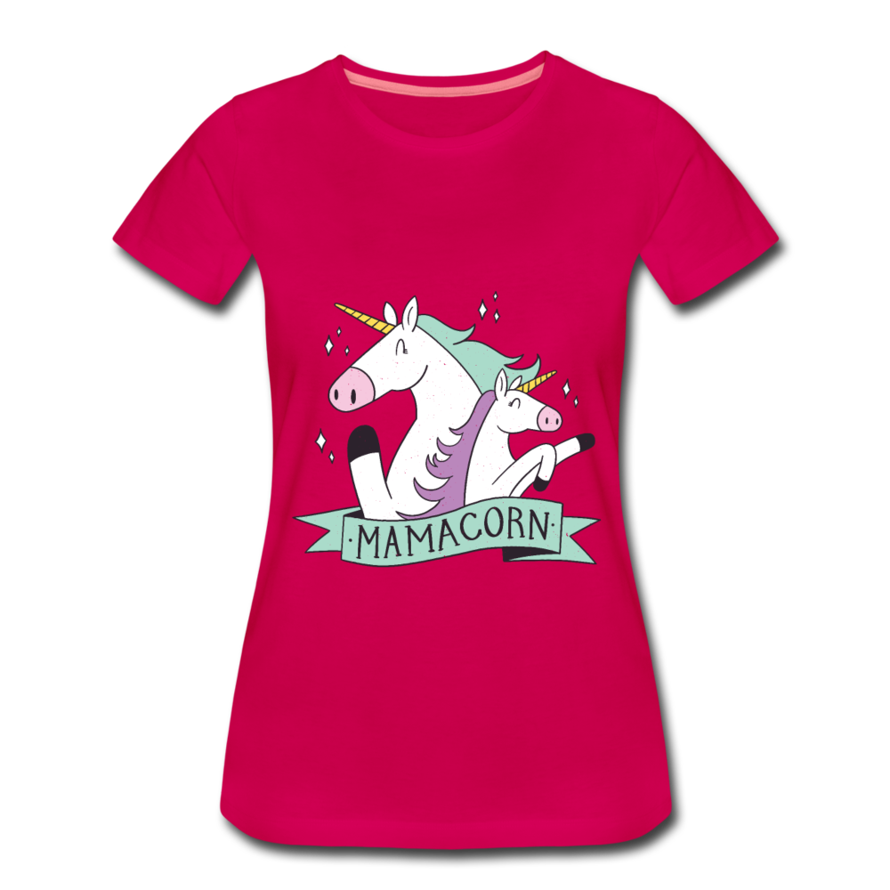 Damen - Frauen Premium T-Shirt Mamacorn - Einhorn - dunkles Pink