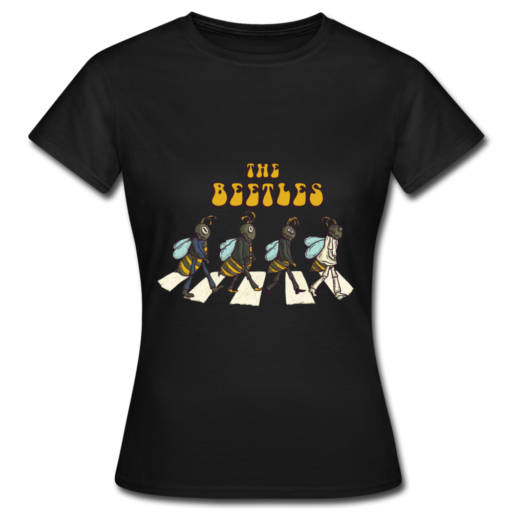 Damen - Frauen T-Shirt  The Beetles - Beatles Parodie - Schwarz