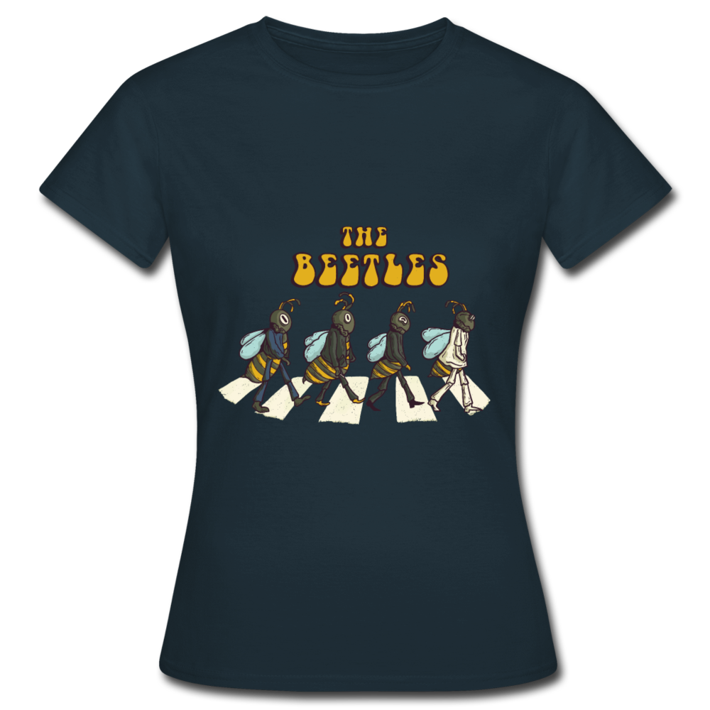 Damen - Frauen T-Shirt  The Beetles - Beatles Parodie - Navy