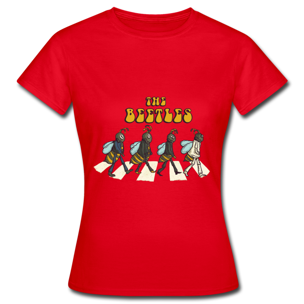 Damen - Frauen T-Shirt  The Beetles - Beatles Parodie - Rot
