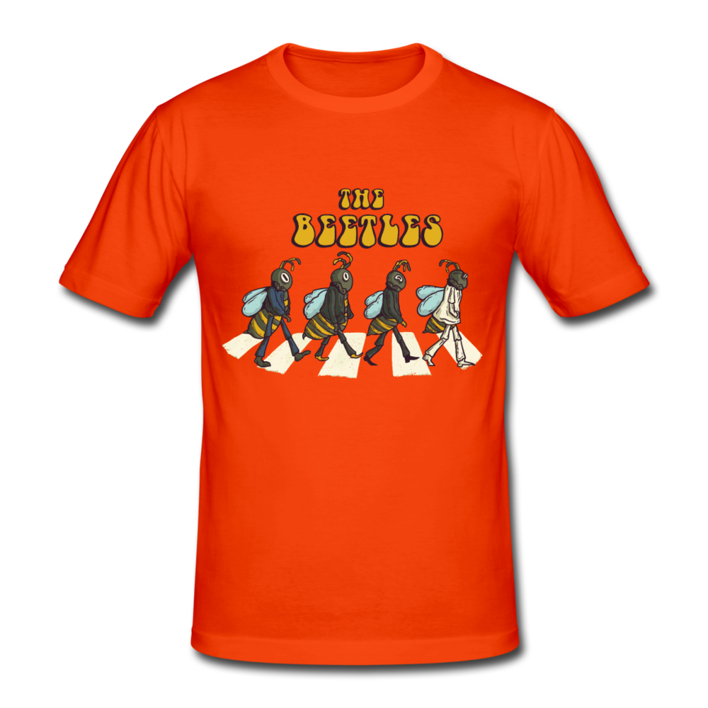 Herren -Männer Gildan Heavy T-Shirt The Beetles - Beatles Parodie - kräftig Orange