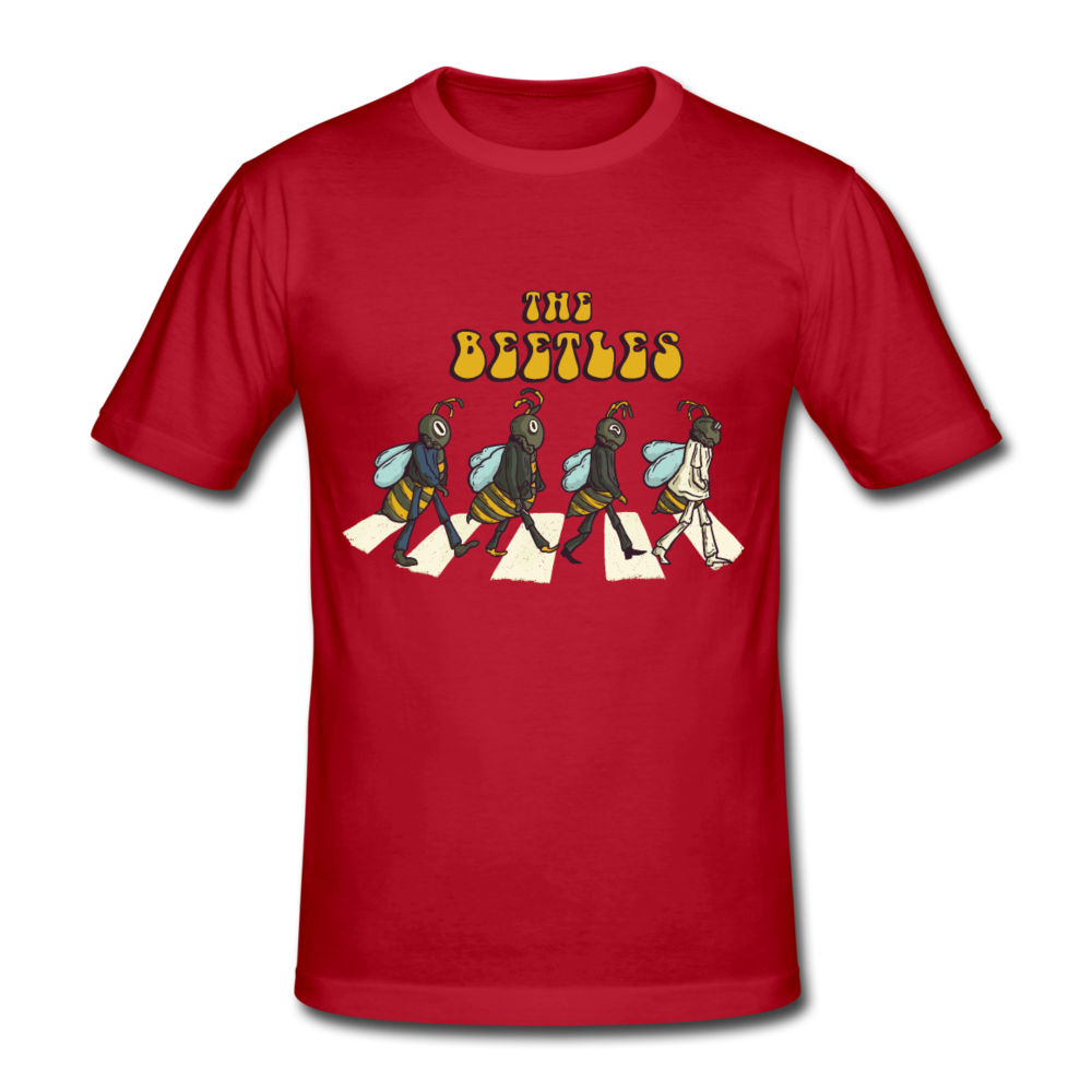 Herren -Männer Gildan Heavy T-Shirt The Beetles - Beatles Parodie - Wine
