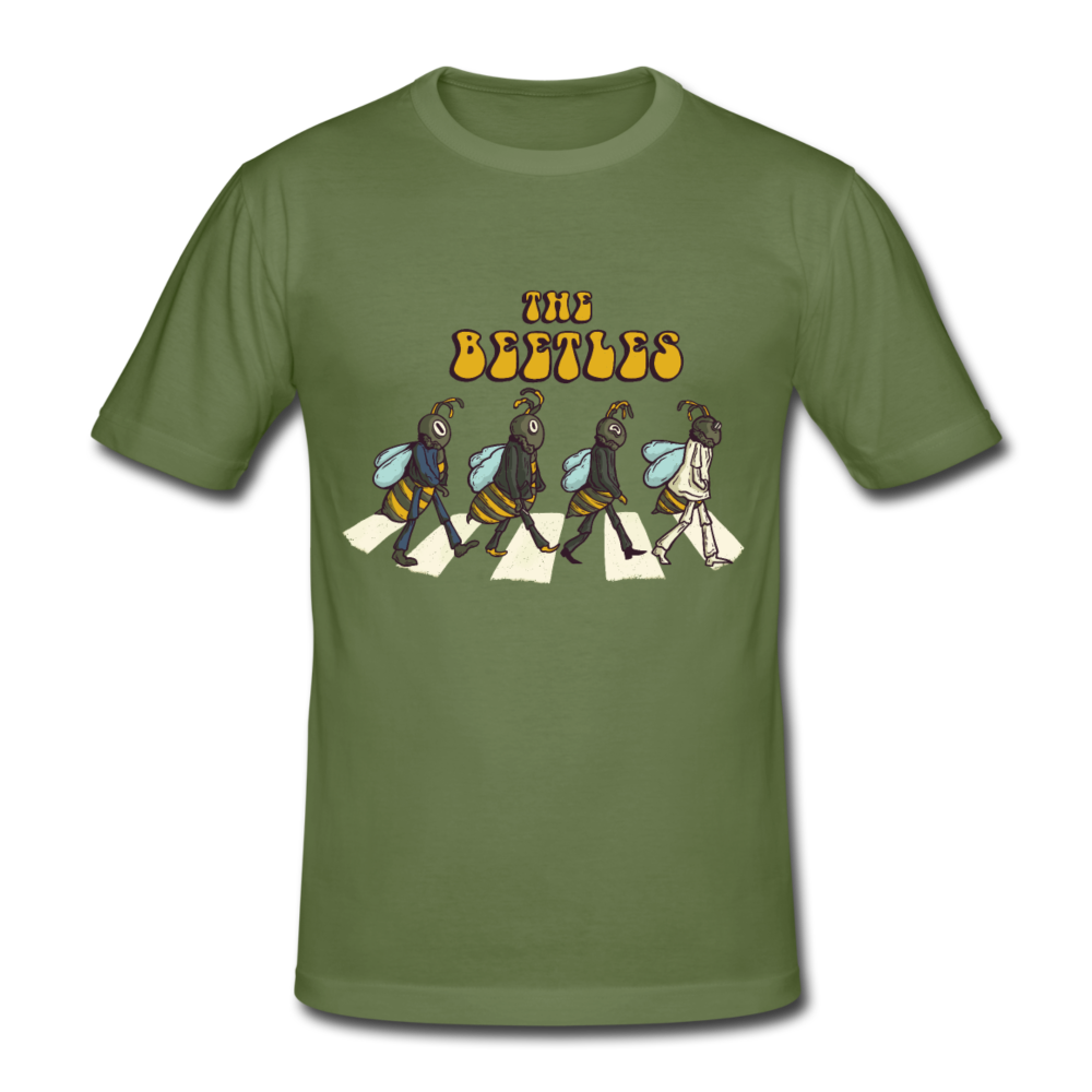 Herren -Männer Gildan Heavy T-Shirt The Beetles - Beatles Parodie - Militärgrün