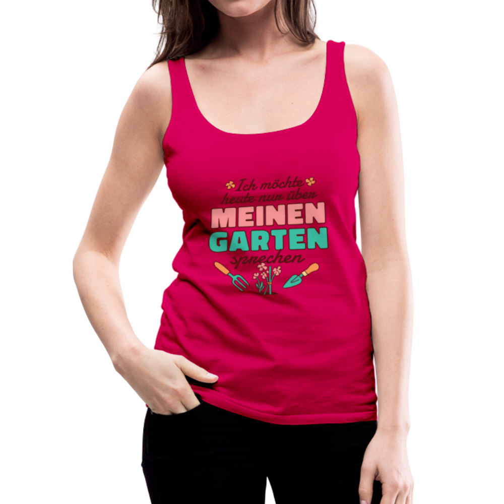 Damen Frauen Premium Tank Top Nur über meinen Garten reden - dunkles Pink