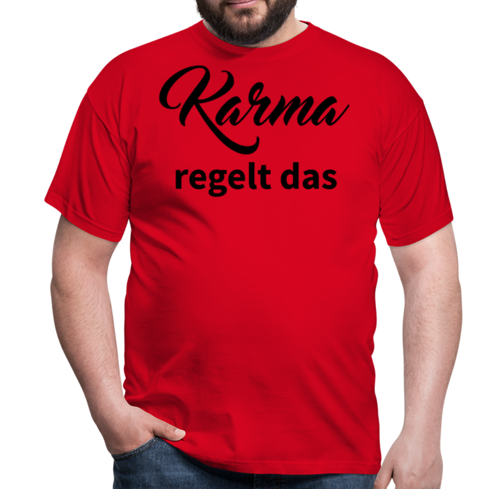Herren - Männer T-Shirt Karma regelt das - Rot