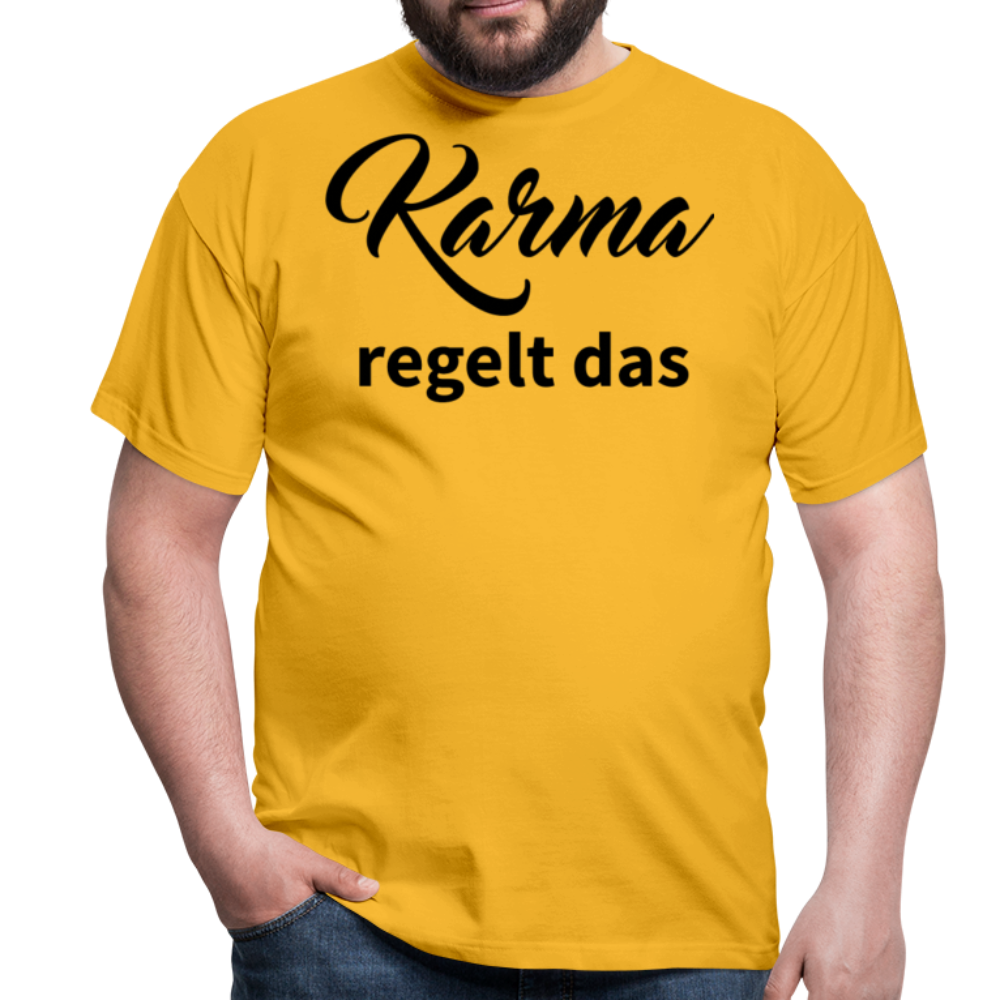 Herren - Männer T-Shirt Karma regelt das - Gelb