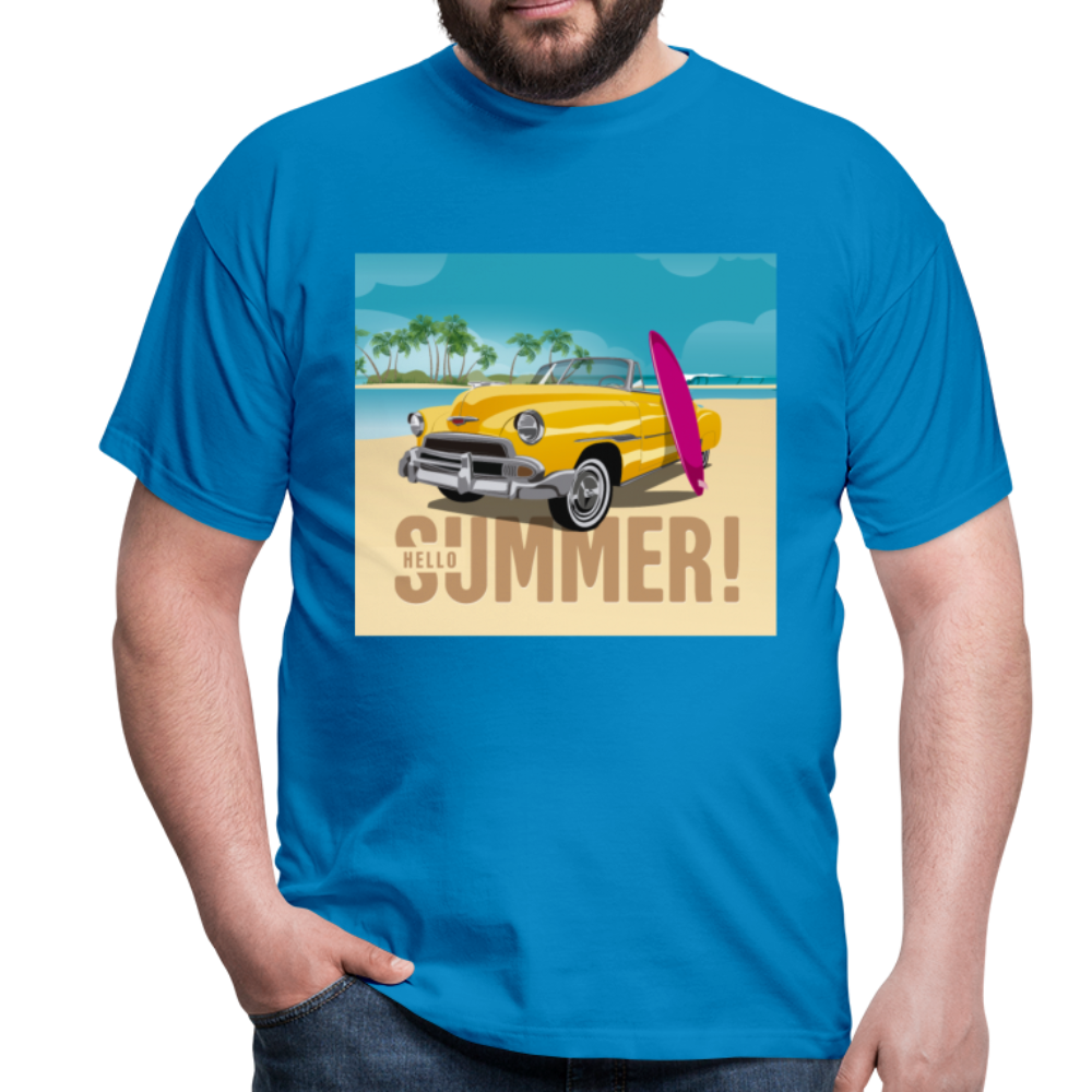 Herren - Männer T-Shirt Surfen Hallo Sommer Oldtimer - Royalblau