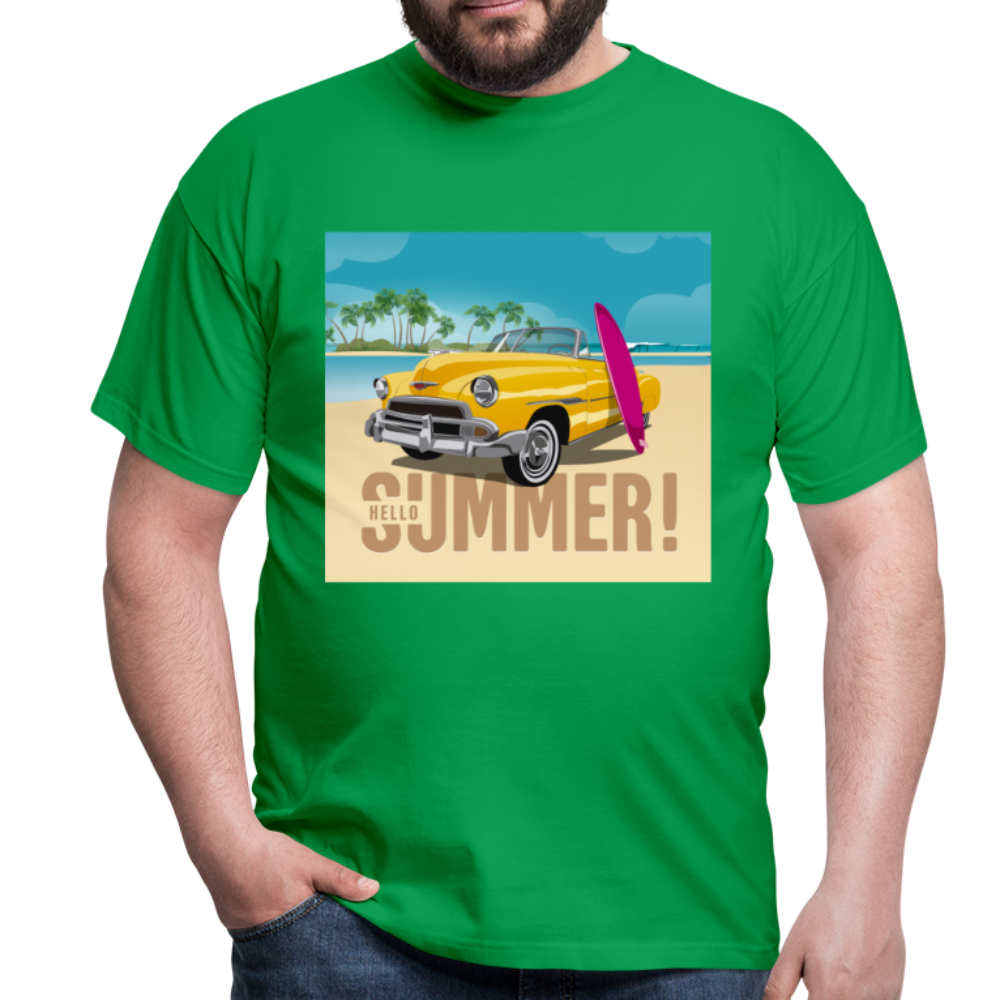 Herren - Männer T-Shirt Surfen Hallo Sommer Oldtimer - Kelly Green
