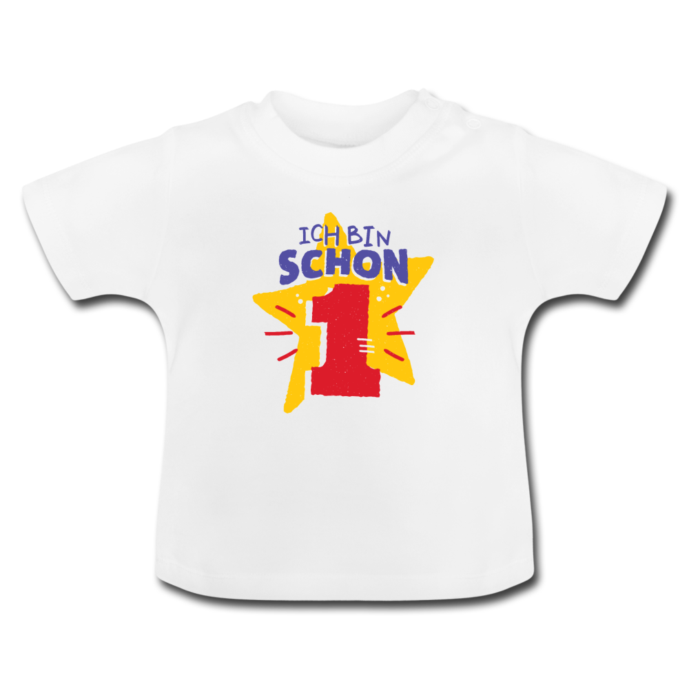 Baby T-Shirt Ich bin schon 1 Kinder Geburtstag - Weiß