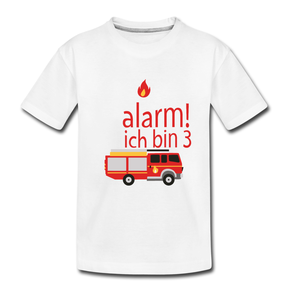 Kinder Premium T-Shirt Alarm ich bin 3 Kinder Geburtstag - Weiß