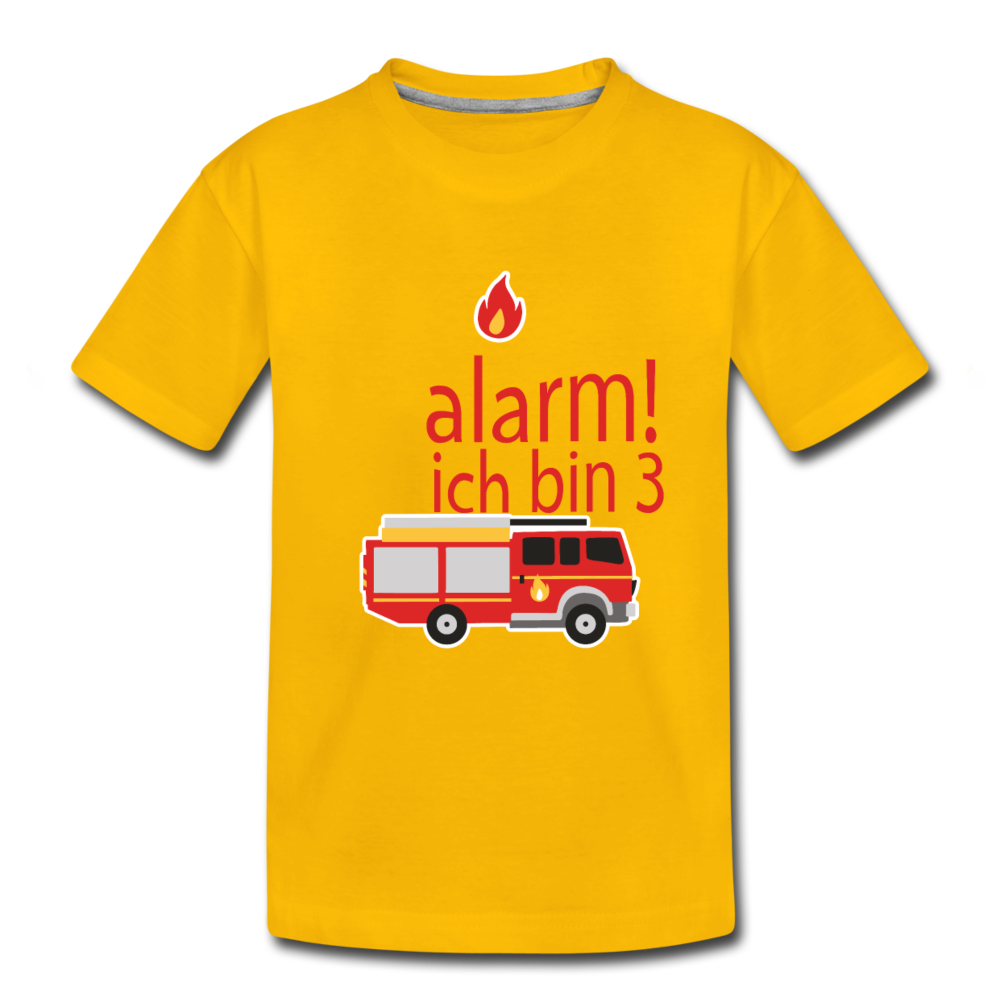 Kinder Premium T-Shirt Alarm ich bin 3 Kinder Geburtstag - Sonnengelb