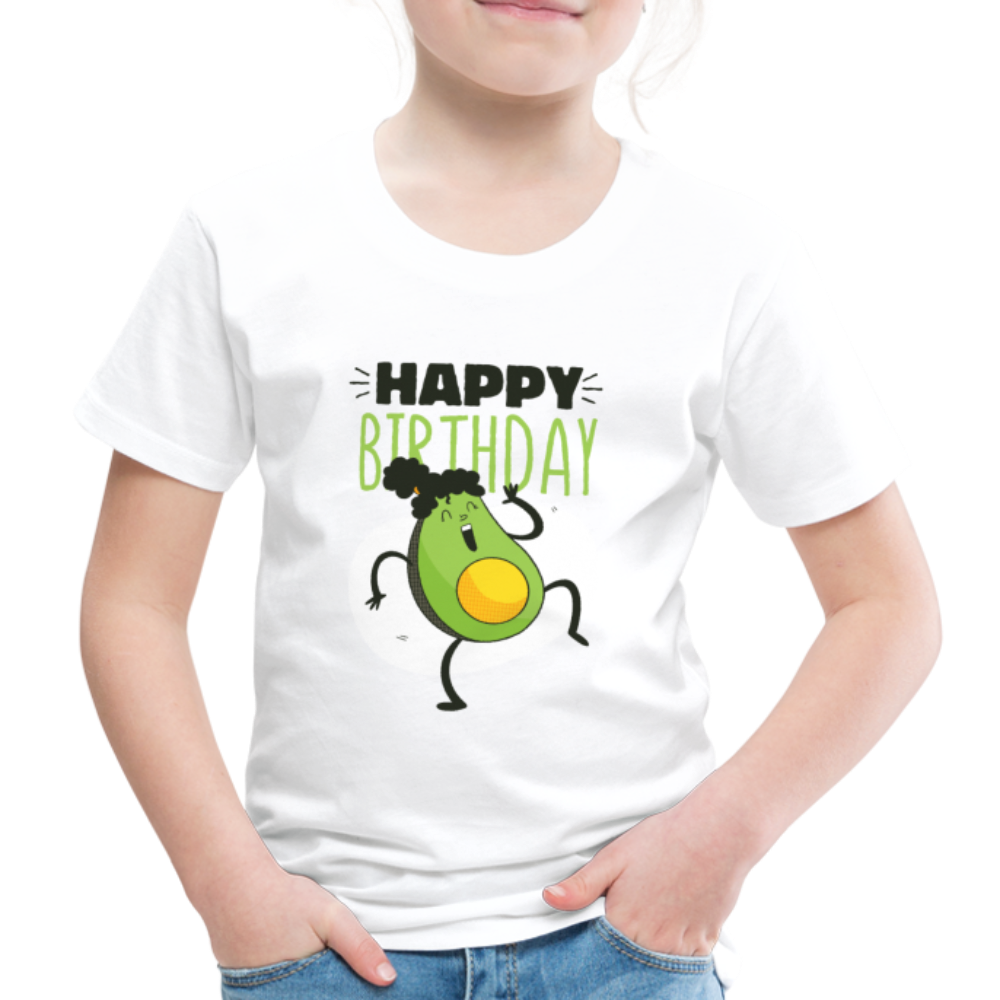 Kinder Premium T-Shirt Happy Birthday Kinder Geburtstag - Weiß