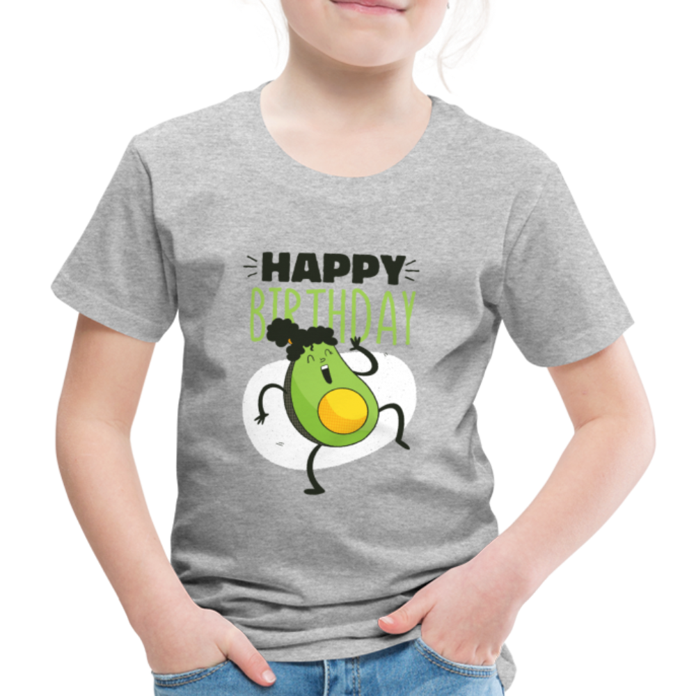 Kinder Premium T-Shirt Happy Birthday Kinder Geburtstag - Grau meliert