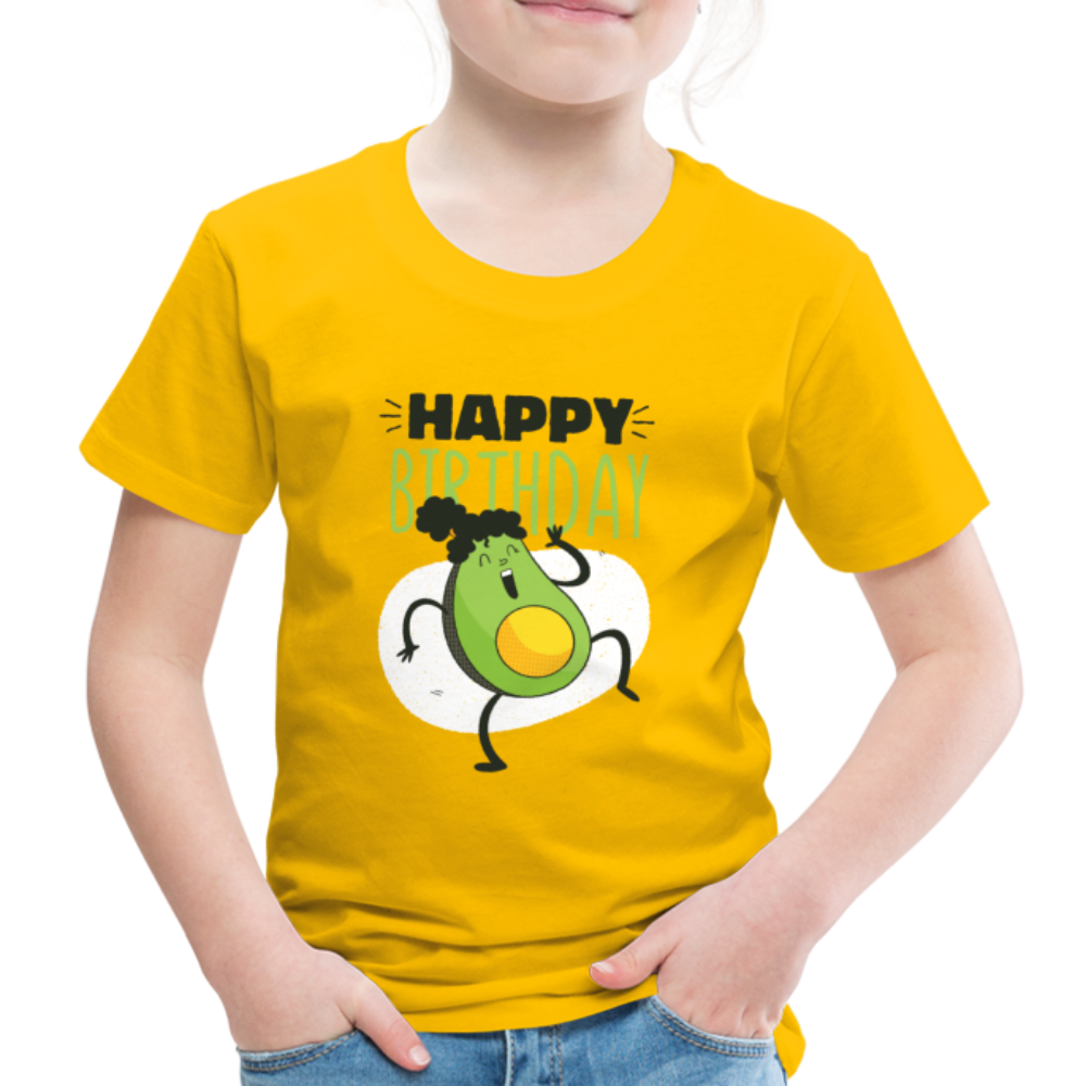 Kinder Premium T-Shirt Happy Birthday Kinder Geburtstag - Sonnengelb