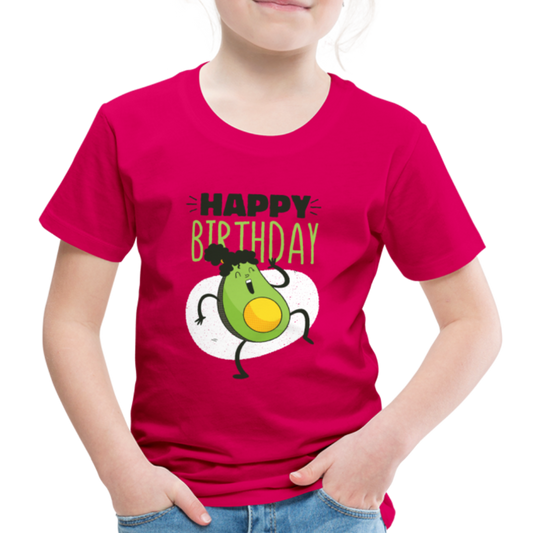 Kinder Premium T-Shirt Happy Birthday Kinder Geburtstag - dunkles Pink