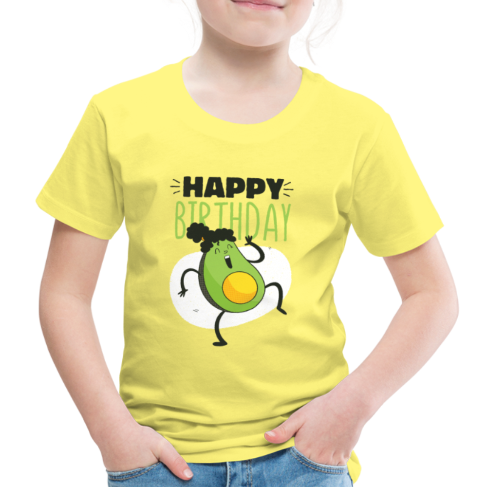 Kinder Premium T-Shirt Happy Birthday Kinder Geburtstag - Gelb