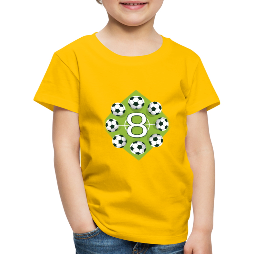 Kinder Premium T-Shirt 8.Geburtstag Fussball Kinder - Sonnengelb