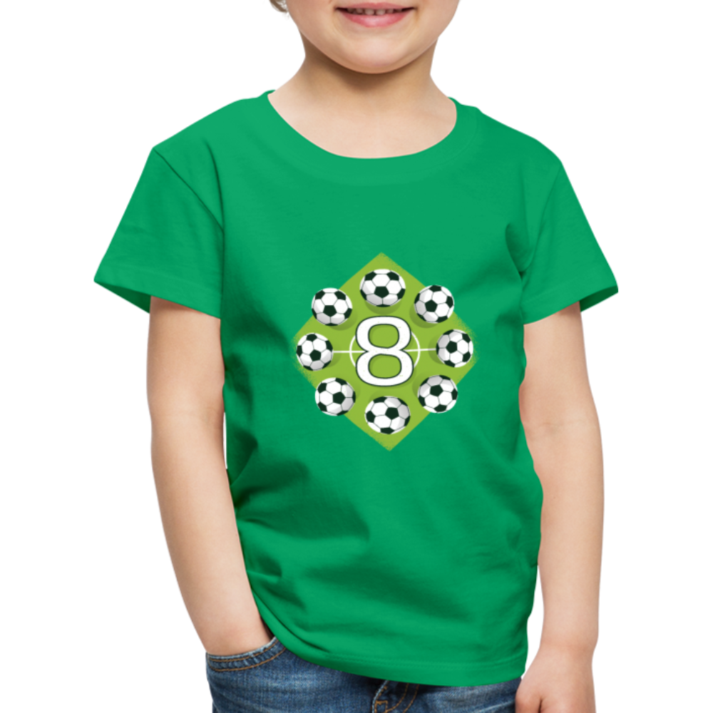 Kinder Premium T-Shirt 8.Geburtstag Fussball Kinder - Kelly Green