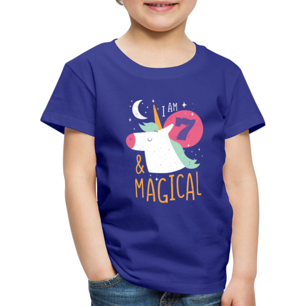 Kinder Premium T-Shirt Einhorn 7  & Magical Kinder Geburtstag - Königsblau