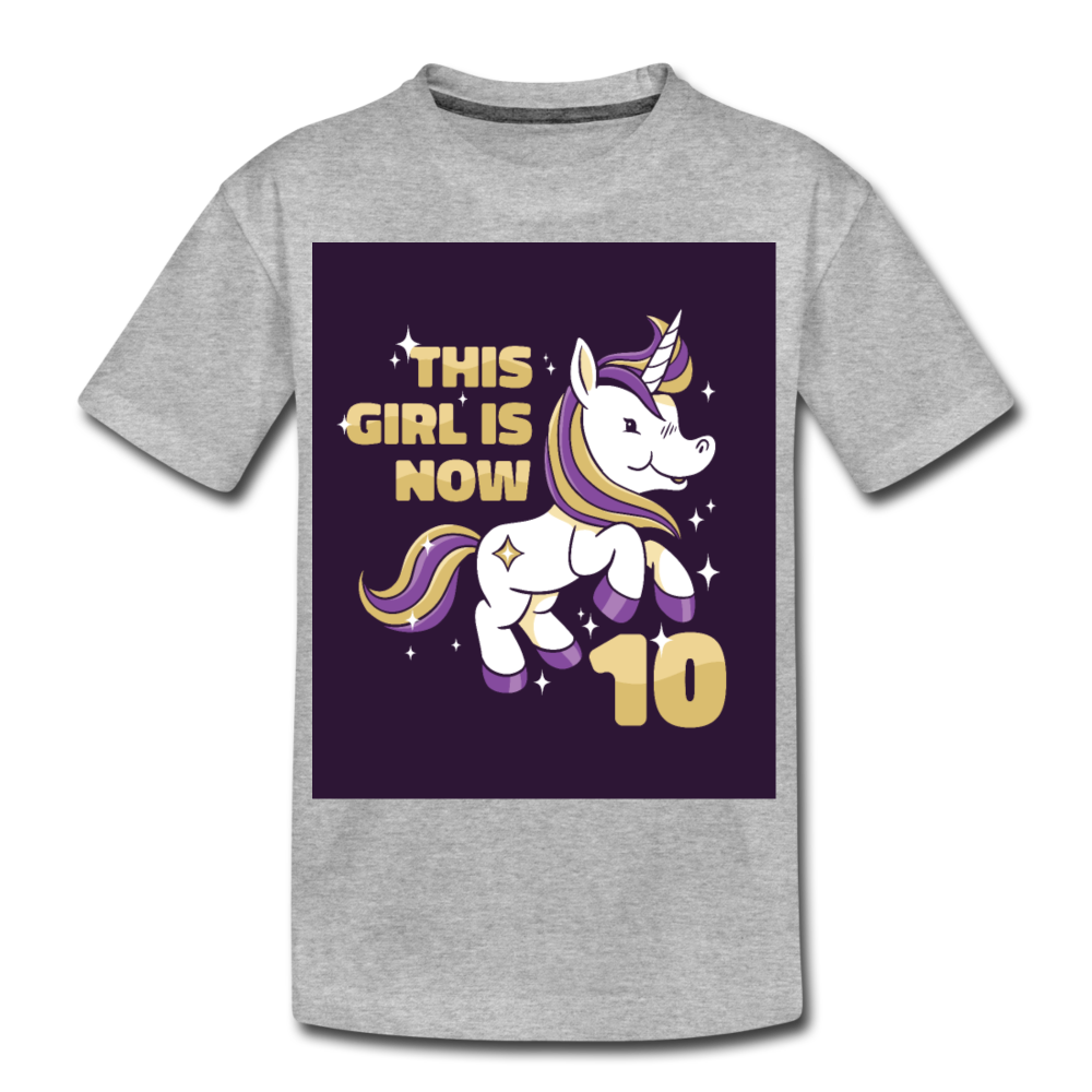 Teenager Premium T-Shirt 10. Geburtstag Kinder - Grau meliert