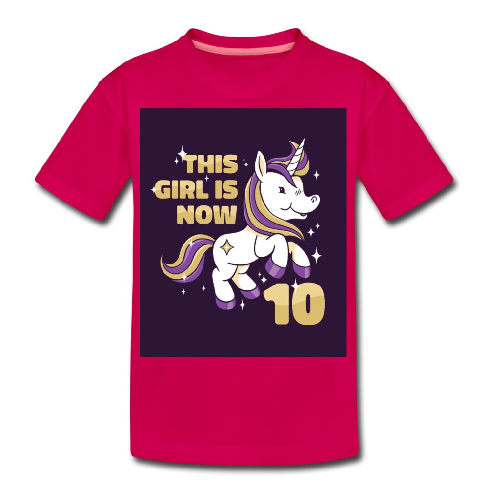 Teenager Premium T-Shirt 10. Geburtstag Kinder - dunkles Pink
