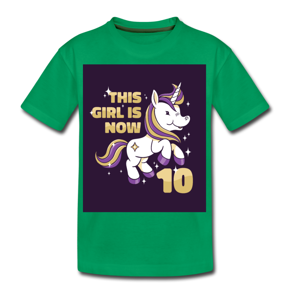 Teenager Premium T-Shirt 10. Geburtstag Kinder - Kelly Green