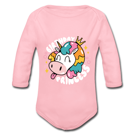 Baby Bio-Langarm-Body Geburtstag Prinzessin -Einhorn - Online Kaufhaus München