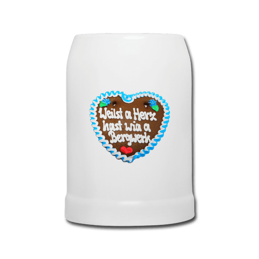 Bierkrug Lebkuchenherz Weilst a Herz hast wia a Bergwerk - Online Kaufhaus München