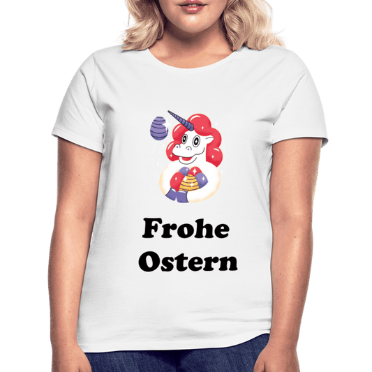 Damen - Frauen T-Shirt Frohe Ostern - Online Kaufhaus München