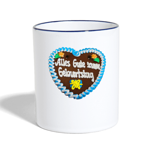 Tasse zweifarbig Lebkuchenherz Alles Gute zum Geburtstag - Online Kaufhaus München