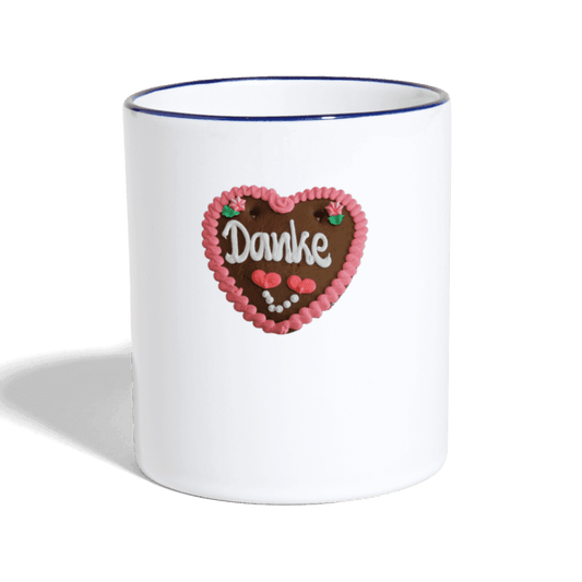 Tasse zweifarbig Lebkuchenherz Danke - Online Kaufhaus München
