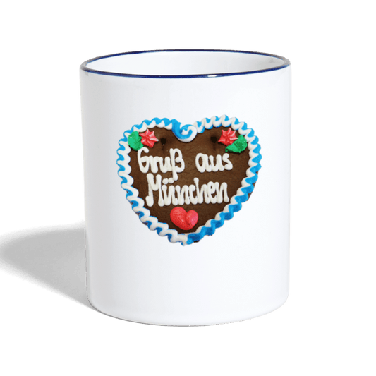 Tasse zweifarbig Lebkuchenherz Gruß aus München - Online Kaufhaus München