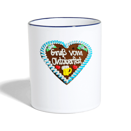 Tasse zweifarbig Lebkuchenherz Gruß vom Oktoberfest - Online Kaufhaus München