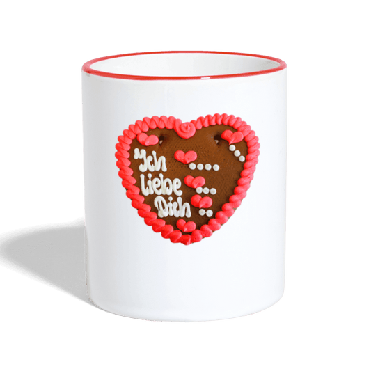 Tasse zweifarbig Lebkuchenherz Ich liebe Dich - Online Kaufhaus München