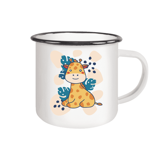 Süße Baby Giraffe ,Kindermotiv - Emaille Tasse (Black) - Online Kaufhaus München
